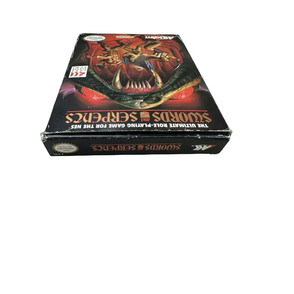 Swords and Serpents (Nintendo NES, 1990) Complete CIB Box Manual Poster Tested